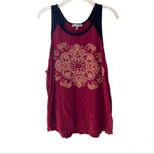 Red and Gold Elephant Tank Top